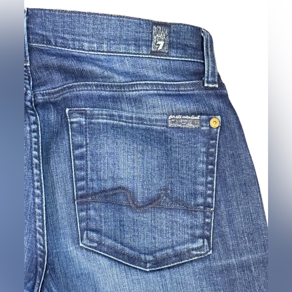 7 For All Mankind Gwenevere Slim Straight Jeans Medium Wash Size 27 - Picture 7 of 8